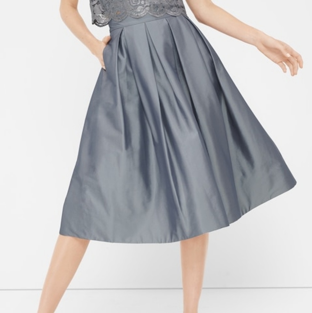 $20 today only / PLEATED TAFFETA MIDI SKIRT